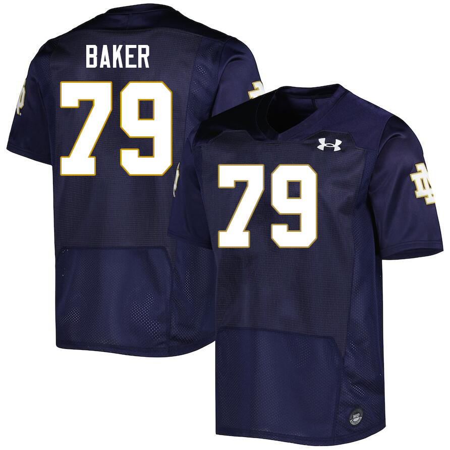 Men #79 Tosh Baker Notre Dame Fighting Irish College Football Jerseys Stitched-Navy